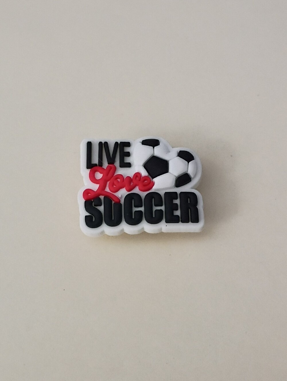 10 for $10 Jibbitz Croc Charm - Soccer Ball Heart Shaped Live Love Soccer Sport3